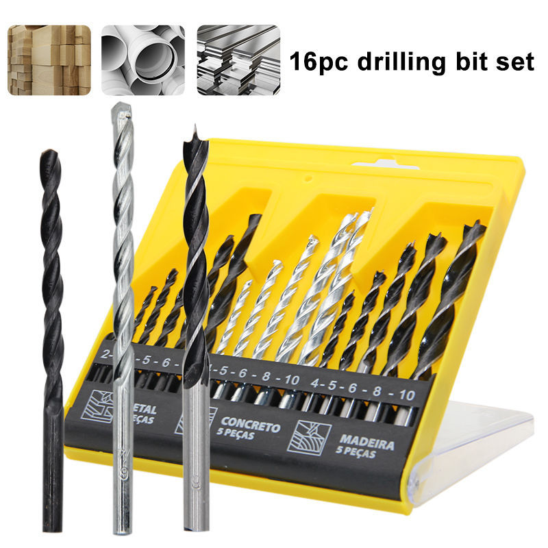 Power Tools For Construction - Wiertło budowlane trzypunktowe do drewna, zestaw