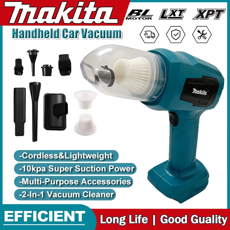 Power Tools Makita - Odkurzacz samochodowy akumulatorowy Makita, mini, wielofunkcyjny,